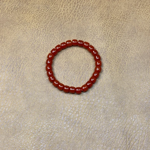 时尚百搭锦红色直切单圈手串A096高端文玩