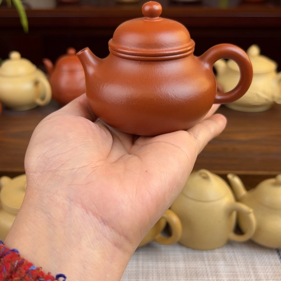 紫砂茶壶朱泥容天全手120cc