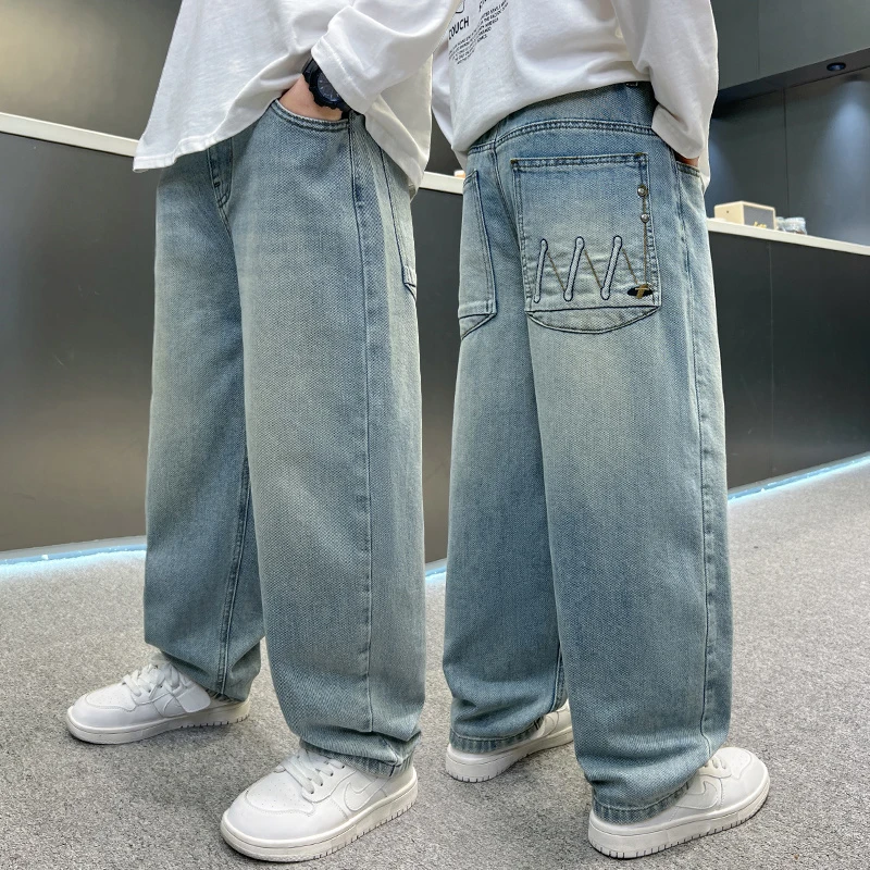 儿童装男童牛仔裤子春秋款2025新款男孩长裤春季春装休闲中大童潮