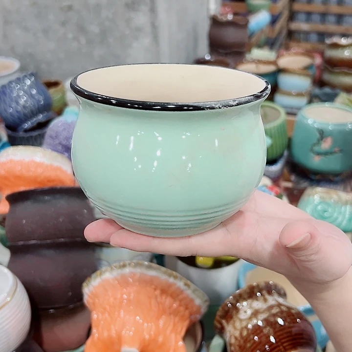 有孔.凑满10元发货多肉陶瓷花盆！