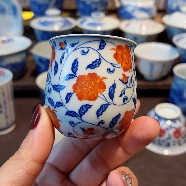 矾红月季花主人杯