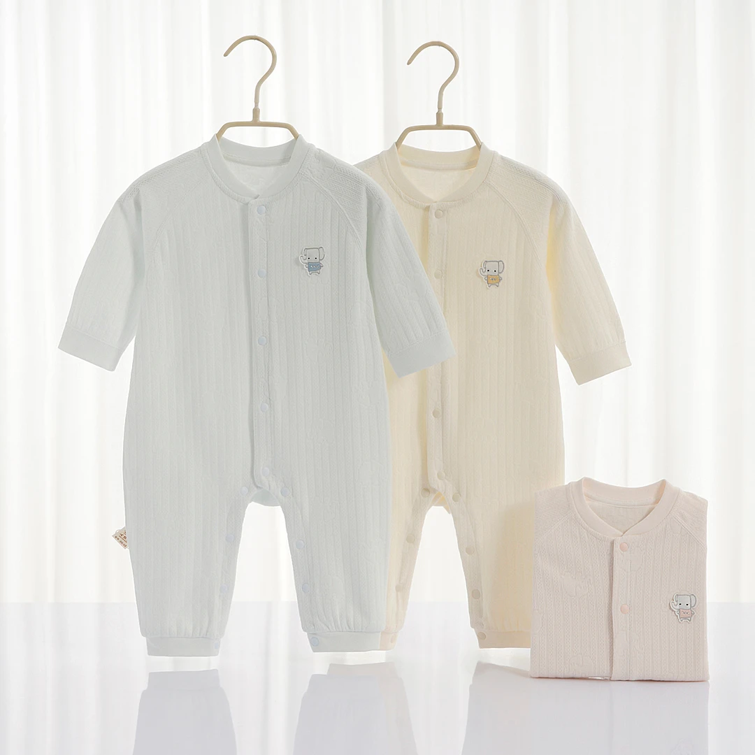 通用长袖长爬中性A类爬服纯棉儿童哈衣婴儿连体衣薄款春秋宝宝服