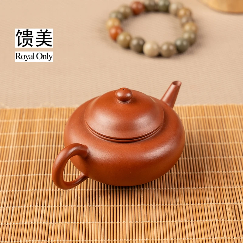 【馈美】李镇加水平壶潮州手拉壶朱泥全手工壶芙蓉明炉一粒朱茶壶