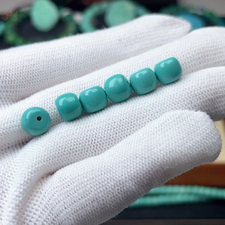 高瓷蓝绿8mm老型一对福利