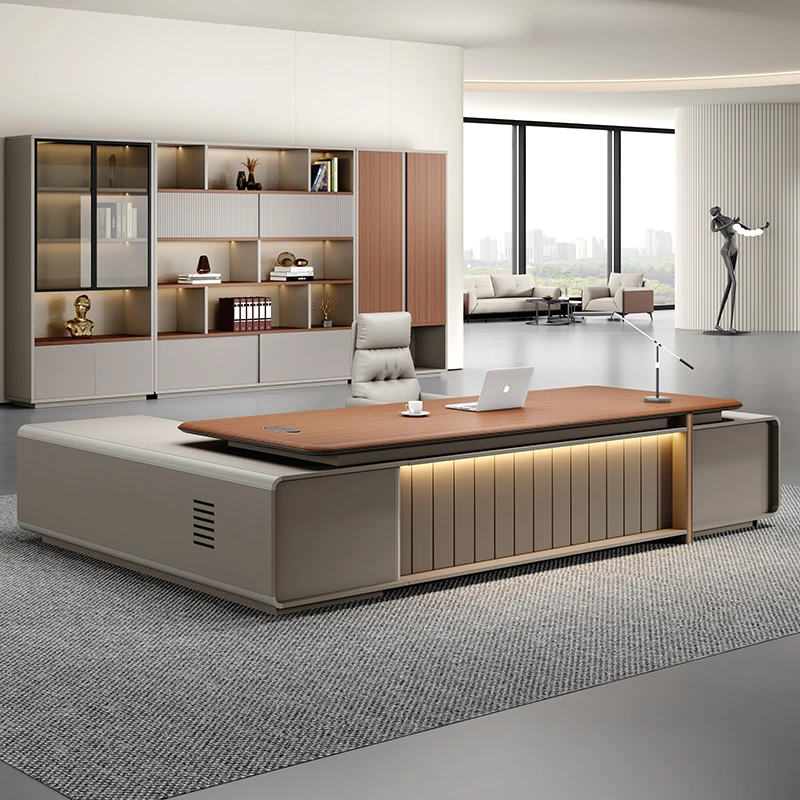 老板办公桌高档总裁办公室桌椅组合轻奢经理桌主管大班台简约现代