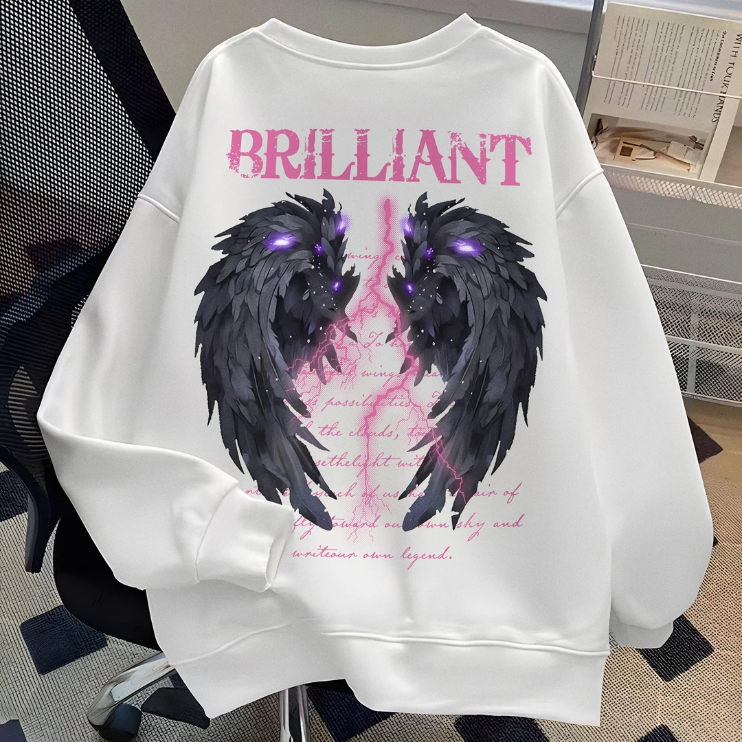 重磅美式高街潮牌圆领卫衣男女春秋新款宽松百搭oversize外套上衣