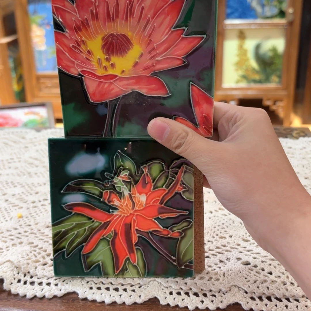 琉璃手工艺品10.10单瓷片特价福利款一对微瑕