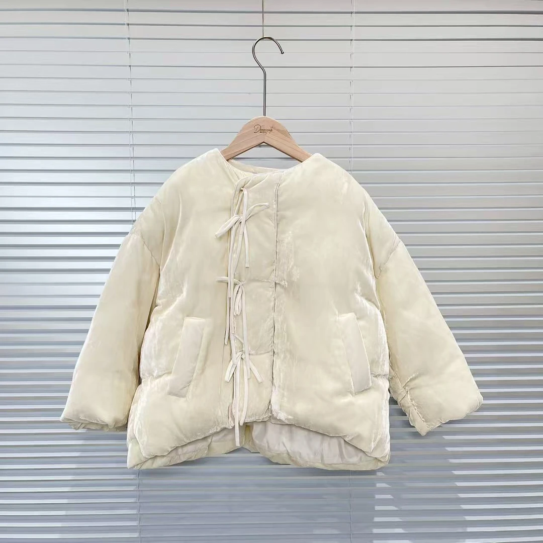秋冬女童鹅绒服米色 4914热系