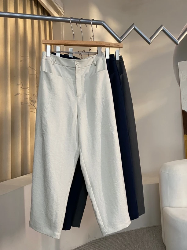 【墨涵精选】拼接新款百搭减龄显瘦气质休闲裤2650