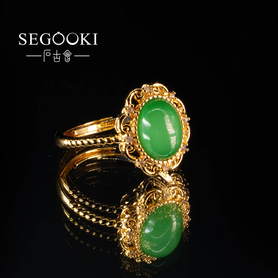 S925银和田玉(碧玉)戒指-HTY527-不退不换