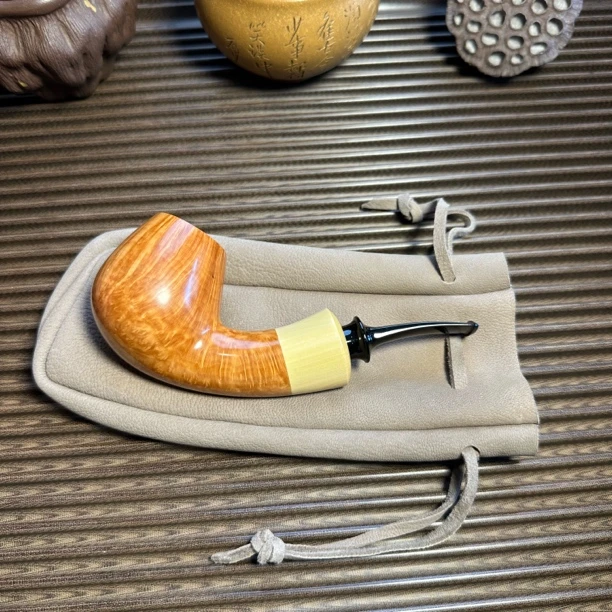 烟斗界Tony黎峰烟斗原木色烟斗 配饰黄杨木