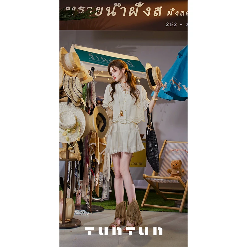 吞吞TUNT【初恋小白裙 返老还童裙穿一下年轻5岁】短裙