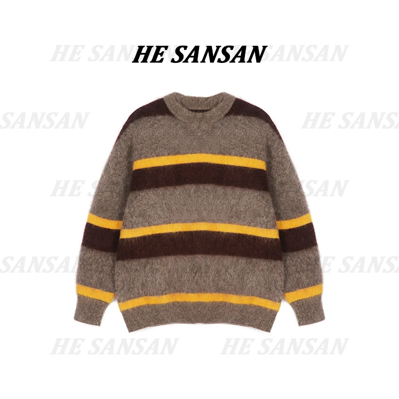 【SANSAN】条纹撞色百搭时尚套头上衣DY-4245