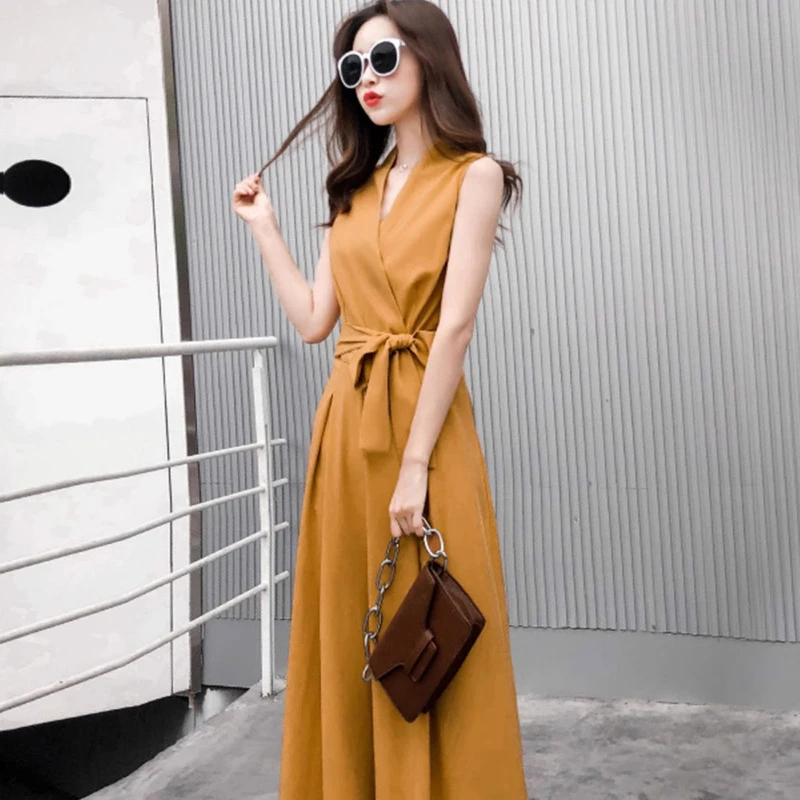 2025夏季新款法式领绑带收腰显瘦宽松阔腿裤女垂感长裤连裤女