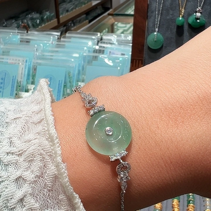石英质玉银S925镶嵌手链
