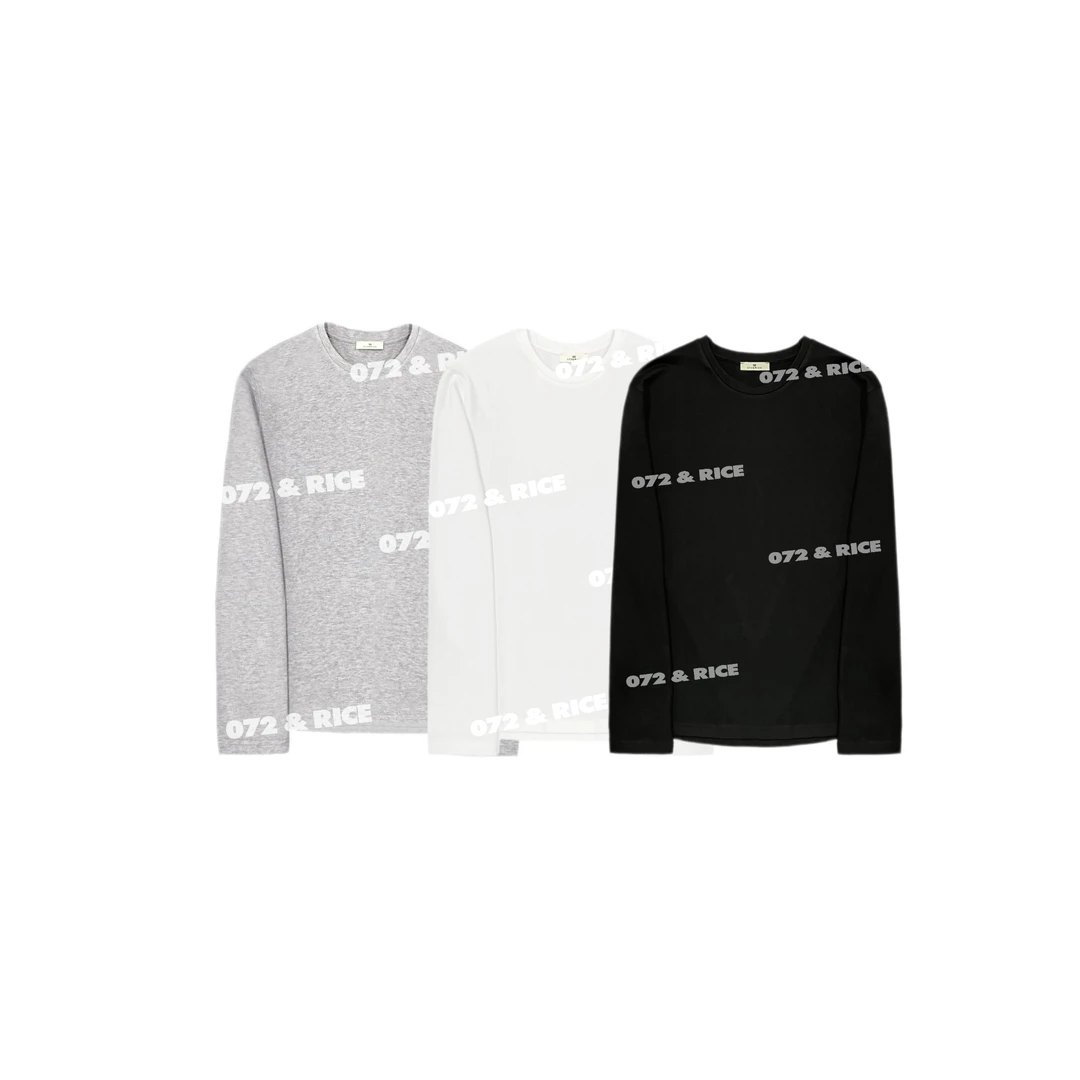 072 & RICE【极简TEE】秋季休闲圆领长袖T恤 32S055Z*