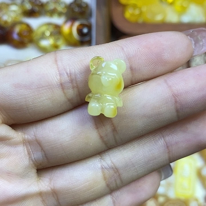 橄榄核吊坠小熊上下孔58