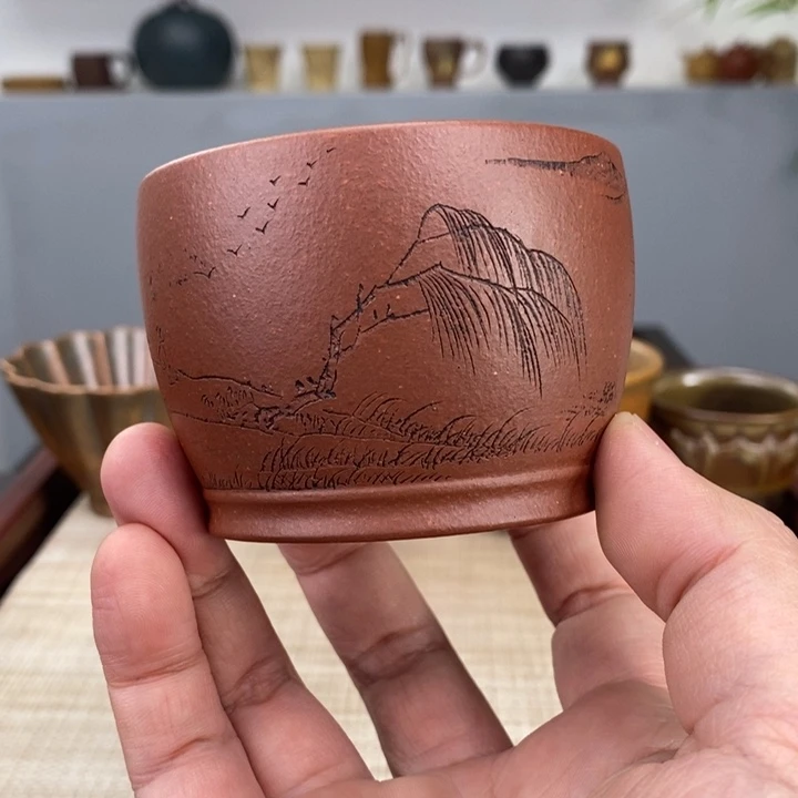 紫砂茶杯宜兴紫砂主人杯