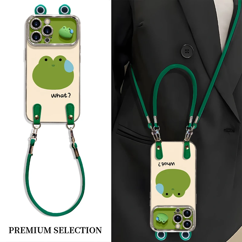 适用于苹果16华为/OPPO/vivo流汗青蛙手机壳网红可爱简约卡通新款