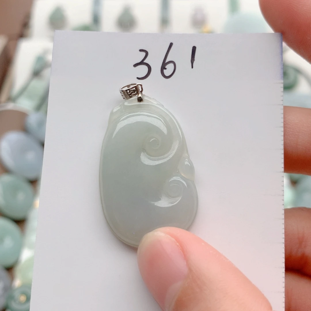 翡翠银S925镶嵌颈饰吊坠