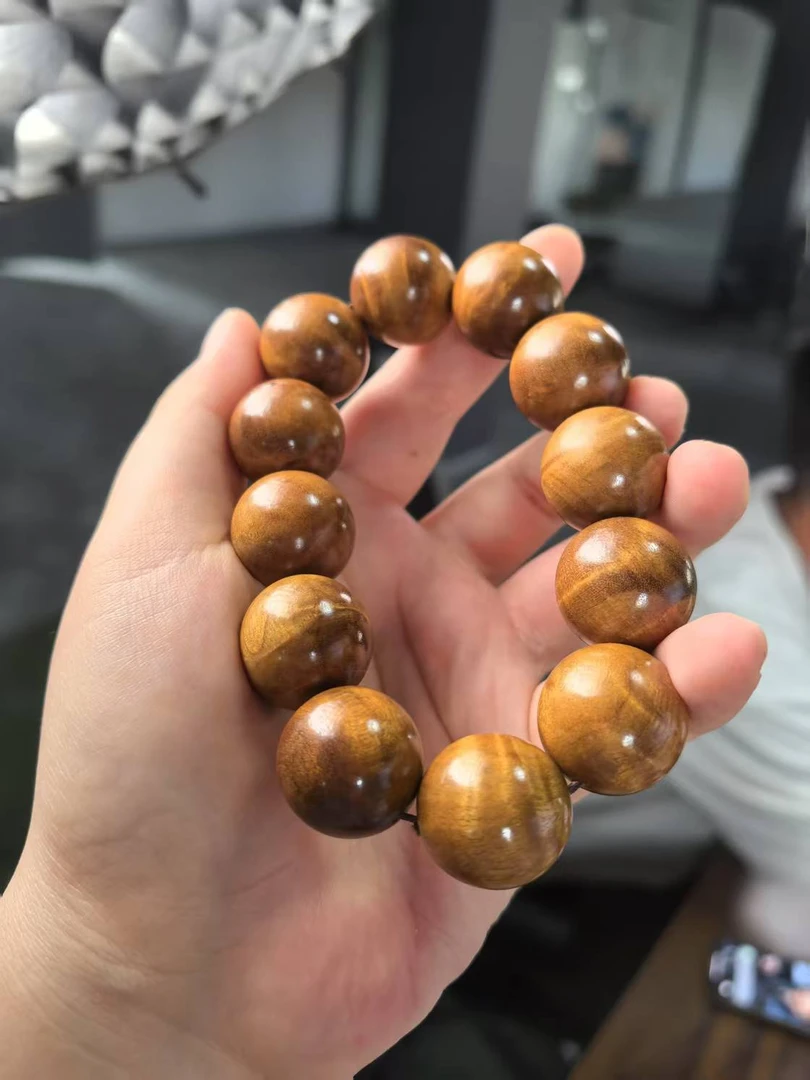 【于谦铺子专属】金丝楠带水波龙胆纹单圈