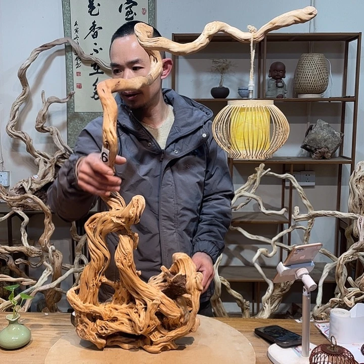 倚***雨木杜鹃根天然根艺三