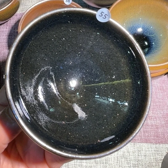 茶盏求**本龙窑柴烧乌金普洱杯9.2口径