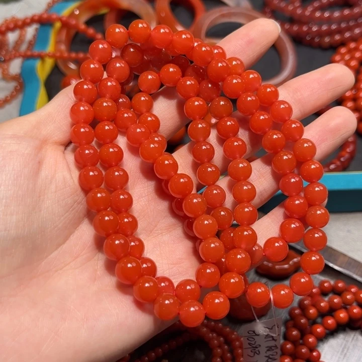 南红玛瑙未镶嵌珠宝半成品保山8m