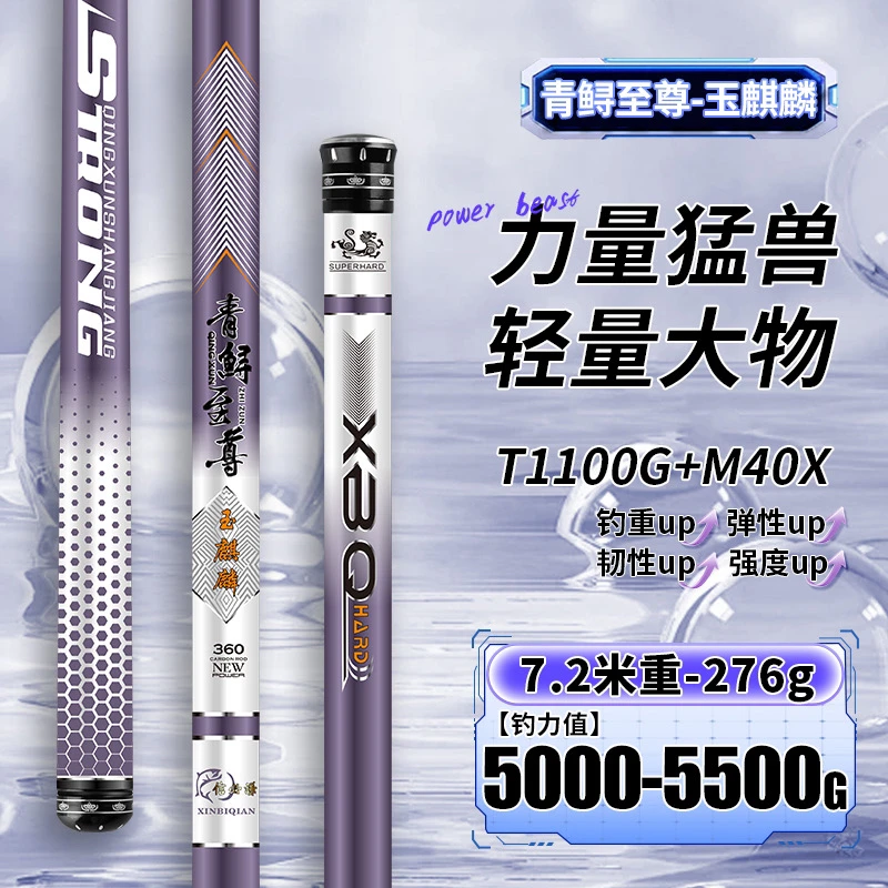 青鲟至尊【玉麒麟】实战性能派19调轻量大物超轻超硬鲢鳙竿台钓竿