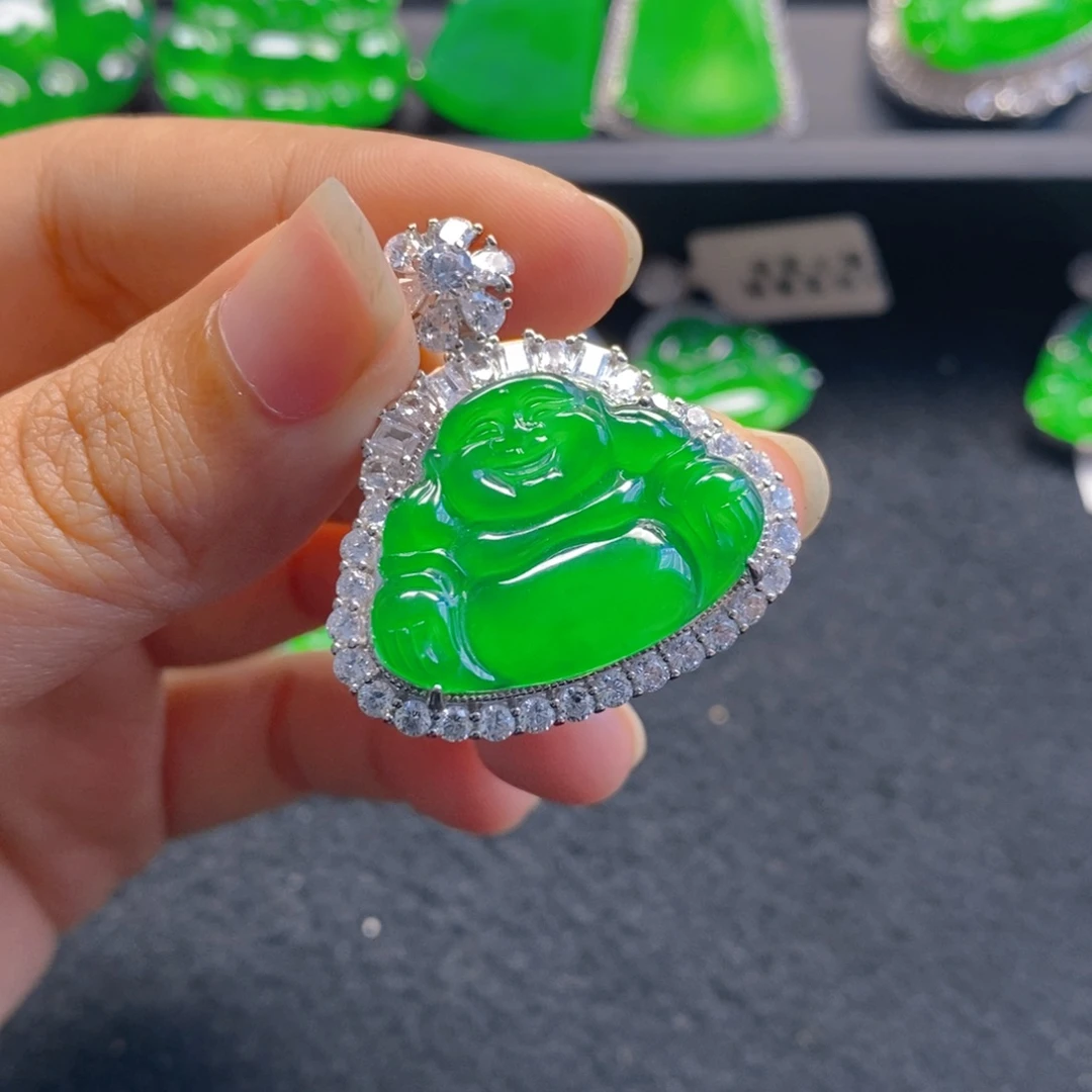 翡翠银S925镶嵌颈饰