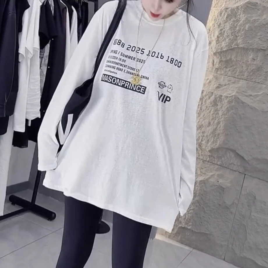 常规款常规秋季长袖青年圆领T恤韩版宽松温婉风