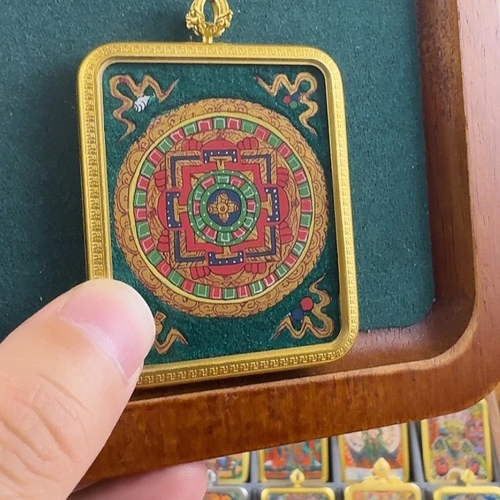 吊坠小**西4×5尺寸纯手绘时轮金刚坛城唐卡