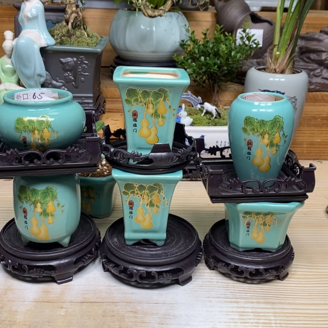 紫砂陶瓷艺术花盆陶瓷