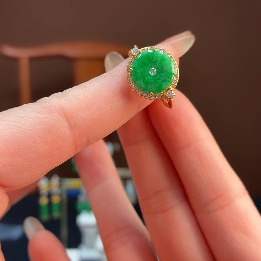 翡翠银S925镶嵌戒指