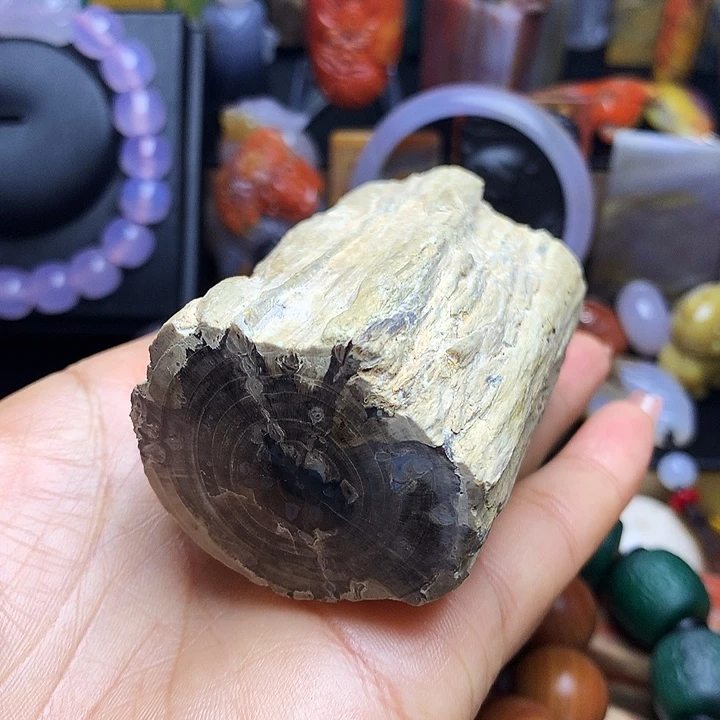 硅化玉未镶嵌吊坠(不含链)树墩