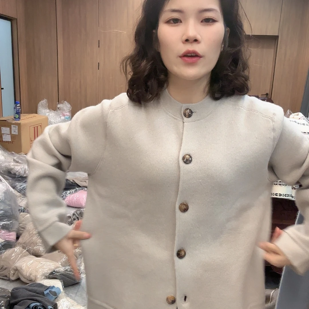 四平加厚山羊绒白霜L