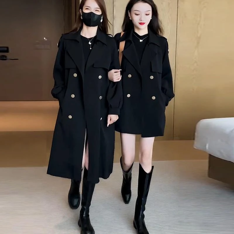 风衣外套女2025新款春秋冬韩版长袖加棉中长款小个子爆款夹棉大衣