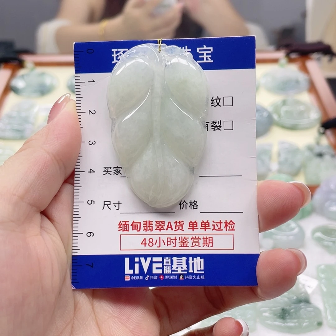 颈饰未镶嵌翡翠叶子