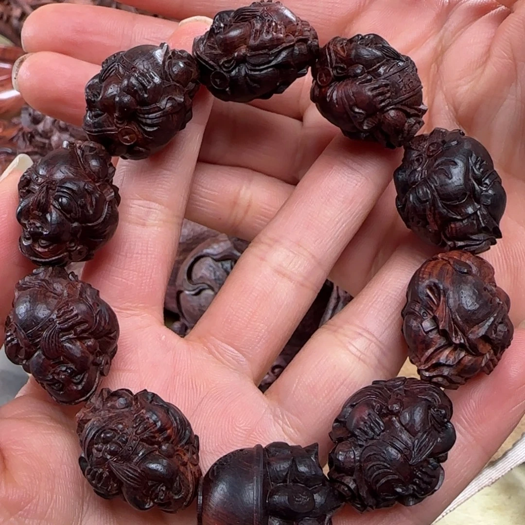 黄花梨/降香黄檀财神雕刻 手串