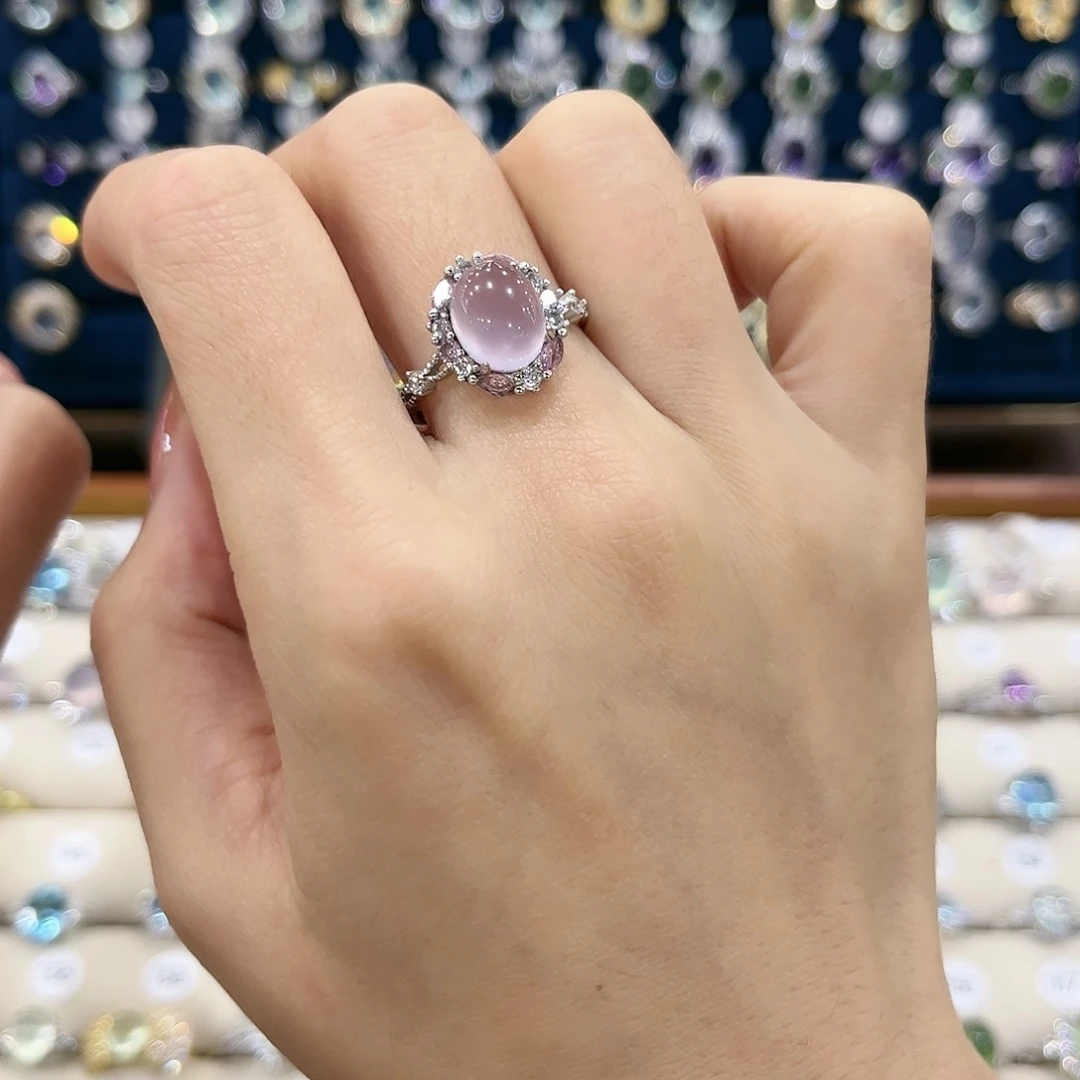 萤石女款银S925镶嵌美****戒指99