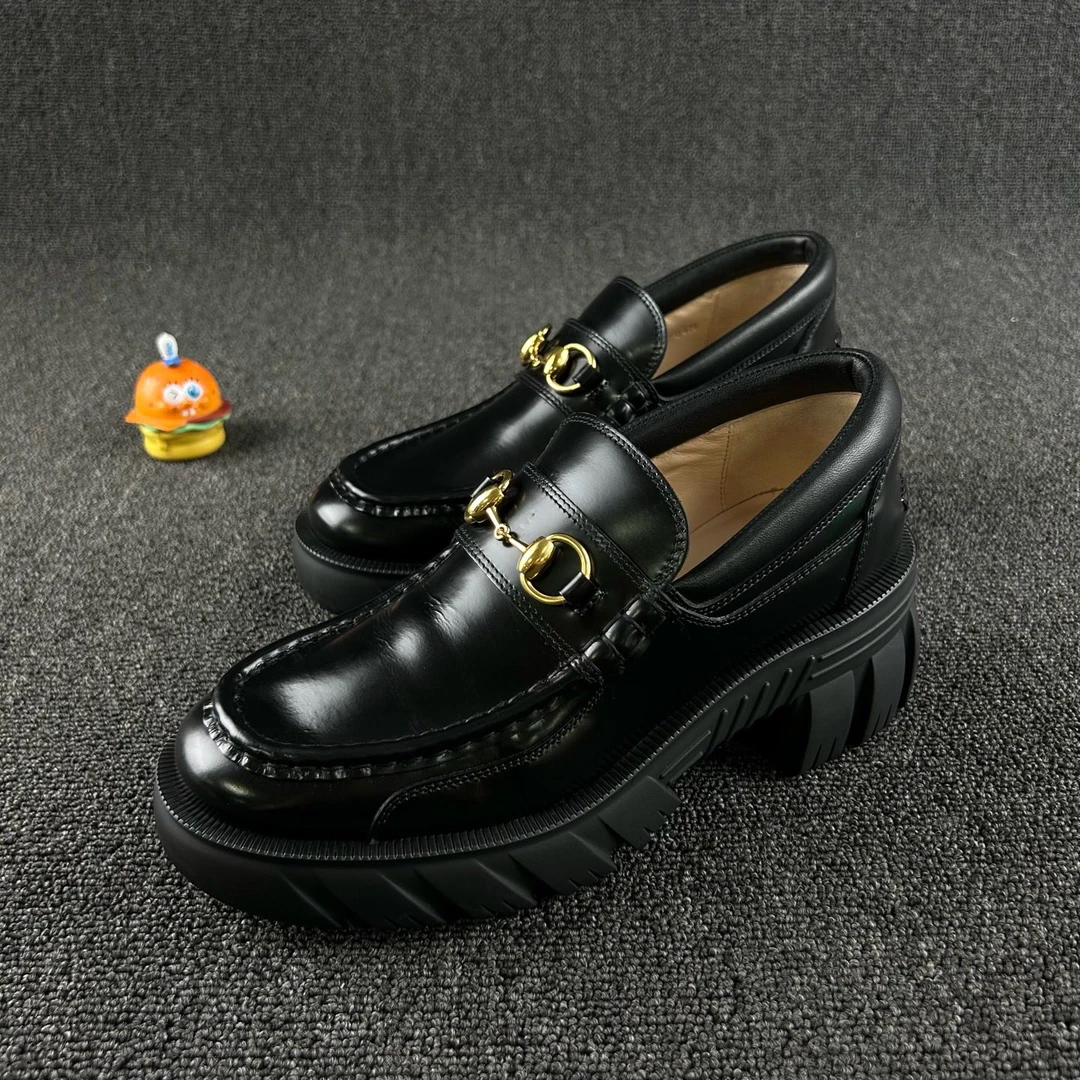 99新 GUCCI/古驰 马衔扣乐福鞋39码 金色马衔扣 HB4171