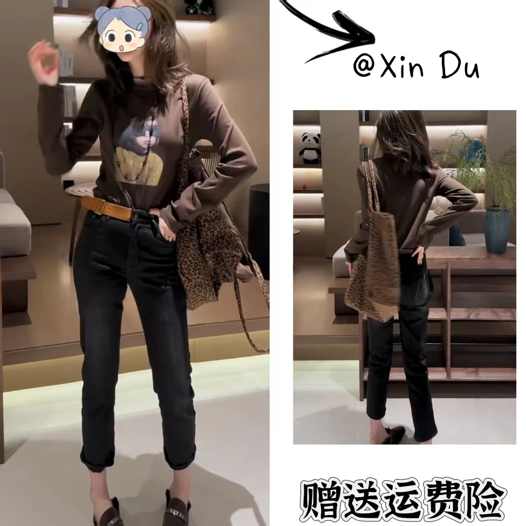 2025秋季新款时尚显瘦气质女士网红洋气两件套百搭款D22600