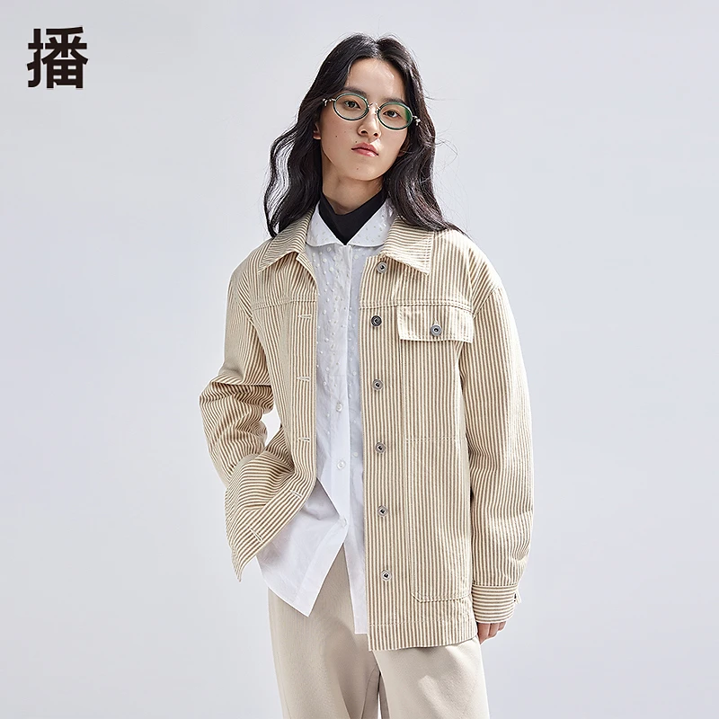 播2024春上衣女外女外套春秋工装风宽松外套BDR1WD0256