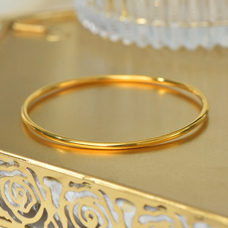 足银手镯 2.5mm素圈磨砂三生三世叠戴款轻奢时尚百搭款