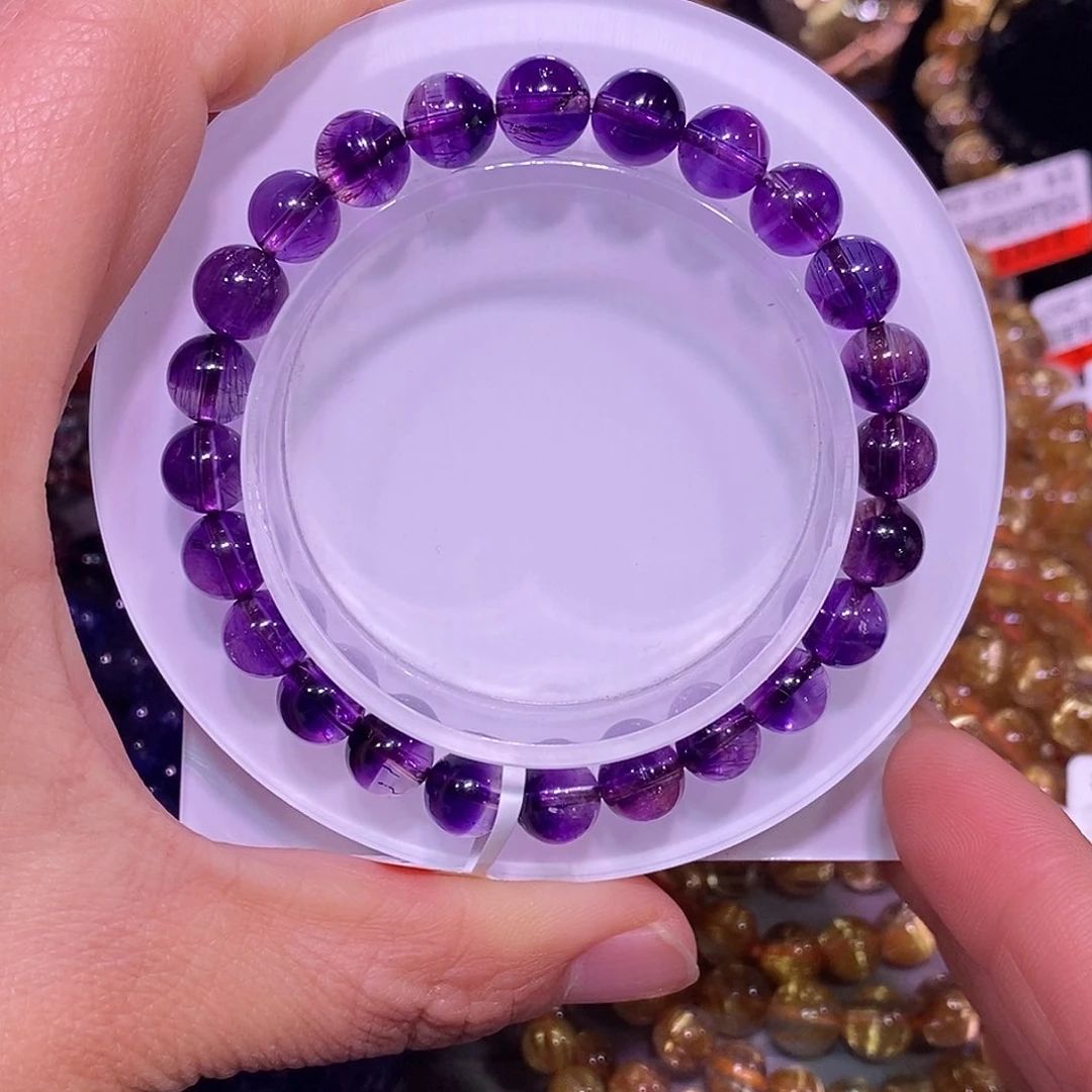 未镶嵌手链水晶紫超七7.8