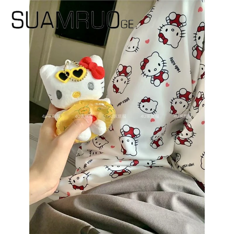 hellokitty凯蒂猫睡裤女长裤可爱卡通遛弯裤春秋夏季宽松居家裤