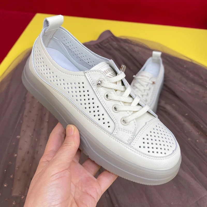 菲丫头小白鞋女春季板鞋真皮女鞋软底舒适休闲运动白色百搭K7223