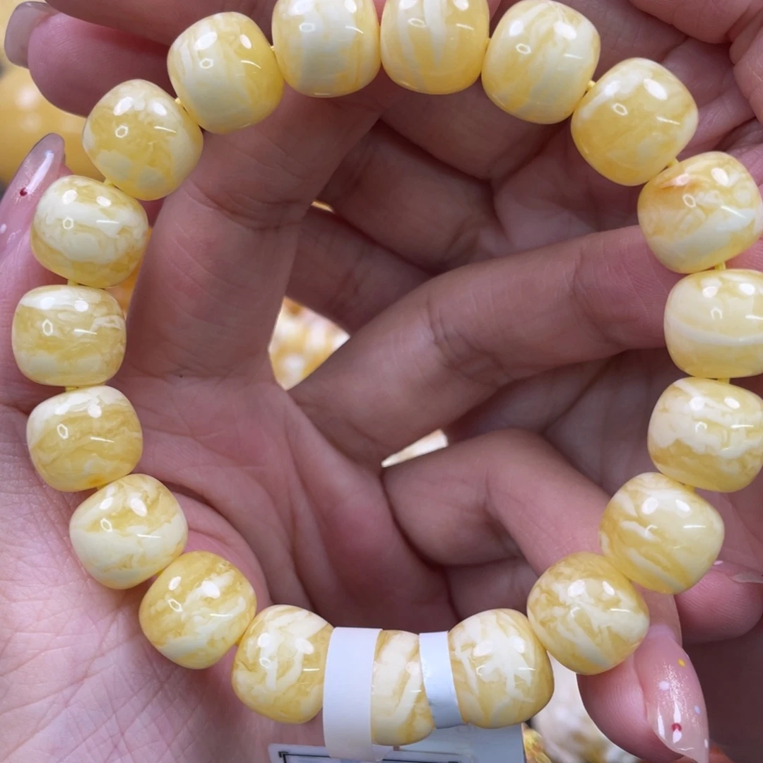 蜜蜡未镶嵌裸石琥珀蜜蜡手串卡12mm