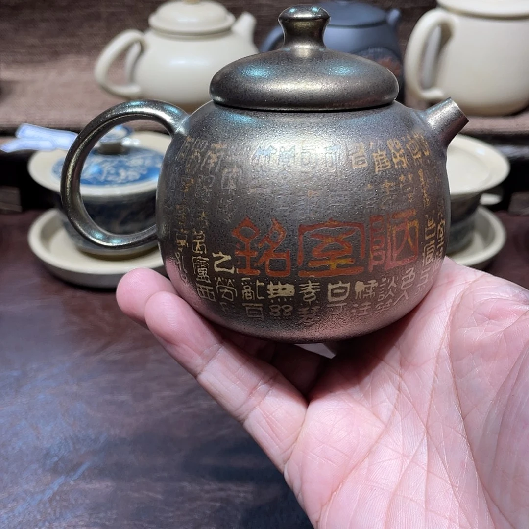 泥塑放漏陋室铭微微瑕高葫芦壶刘丹作品