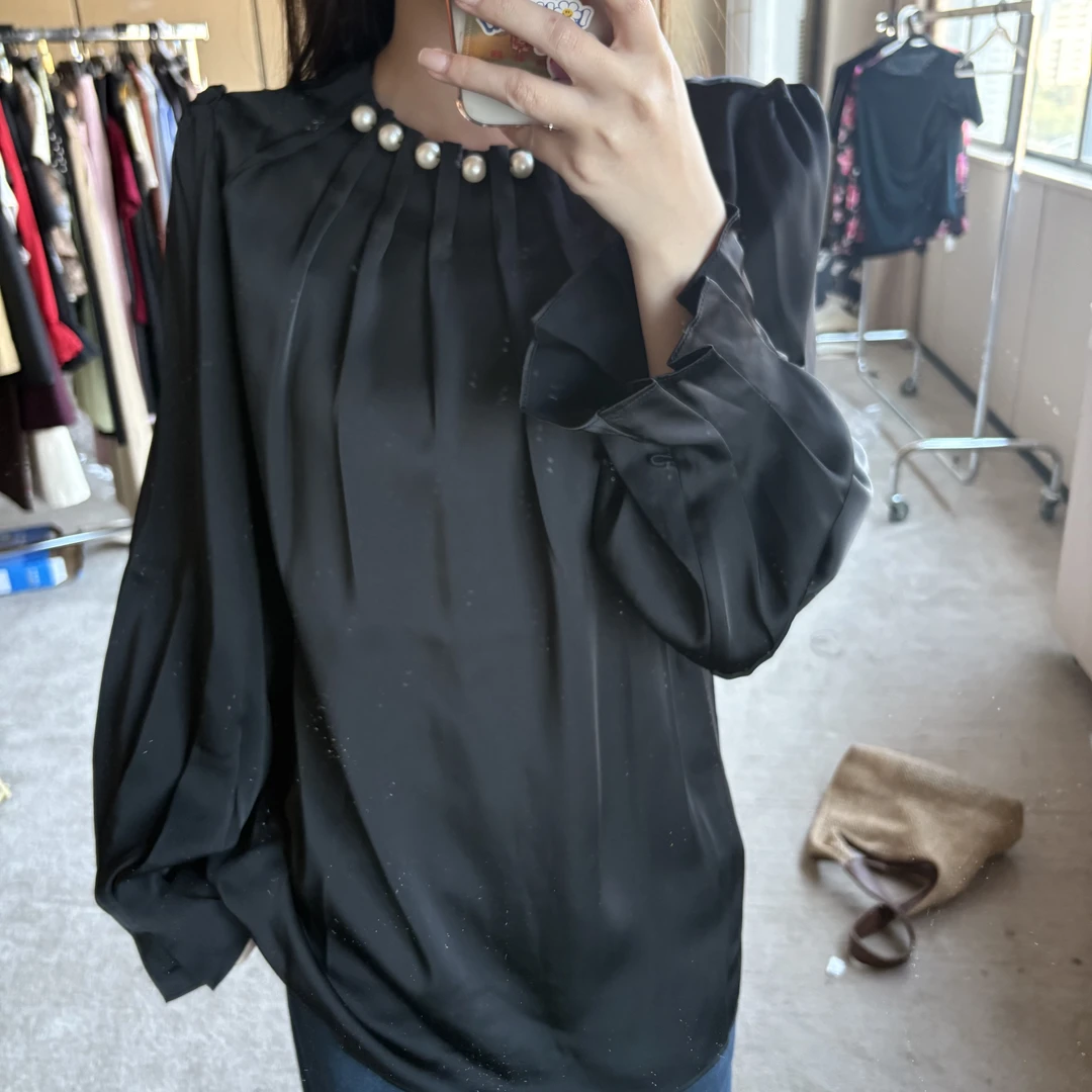 D30953南油爆款气质珍珠上衣